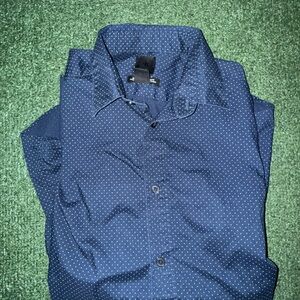 H&M Dark Blue Shirt with White Dots